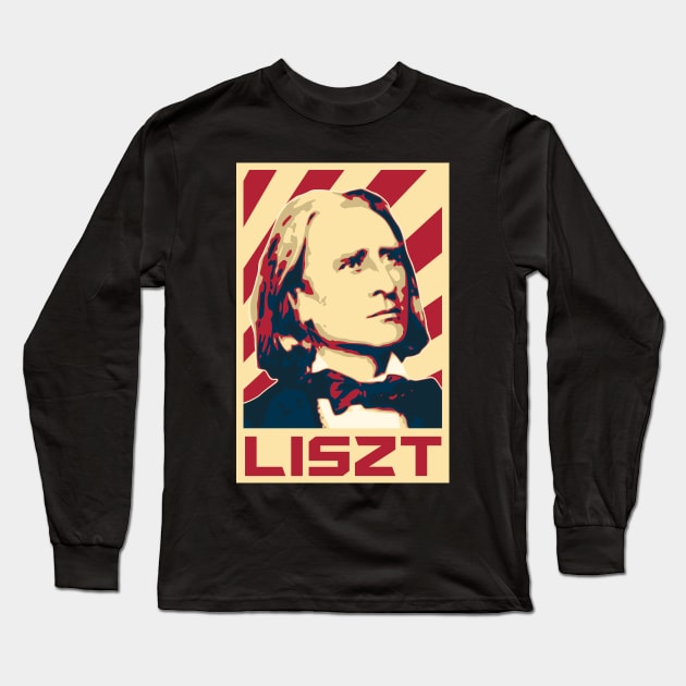 Franz Liszt Retro Propaganda Long Sleeve T-Shirt by Nerd_art